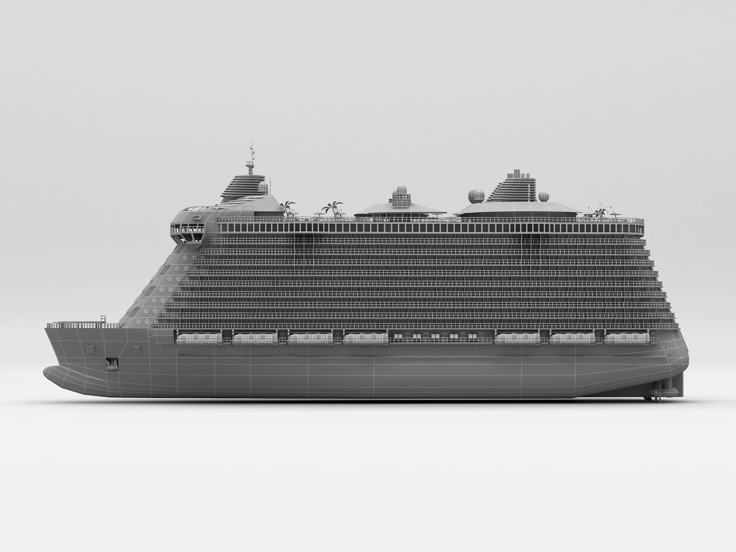 Passenger Ship Low-poly 3D model_13
