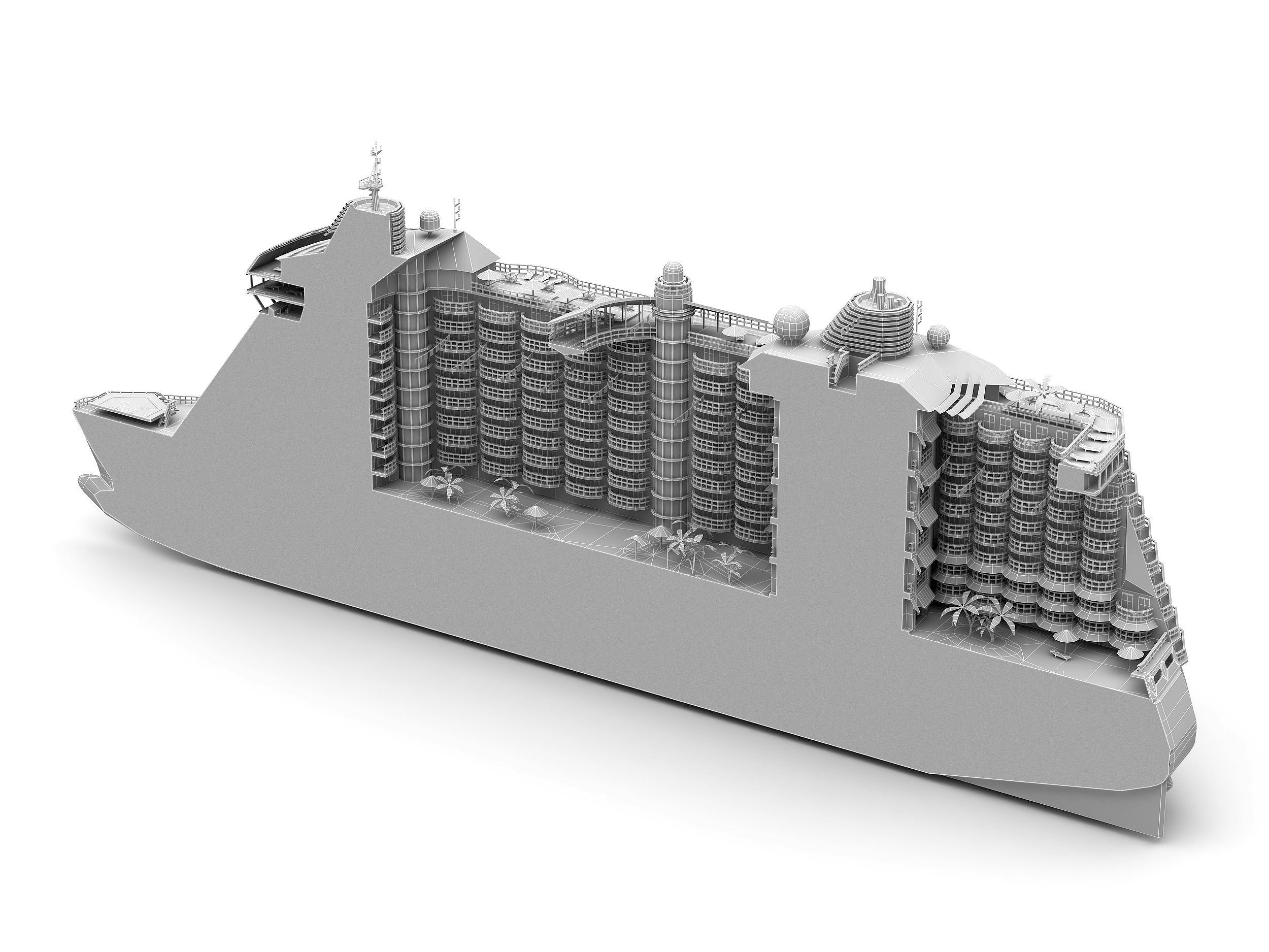 Passenger Ship Low-poly 3D model_14