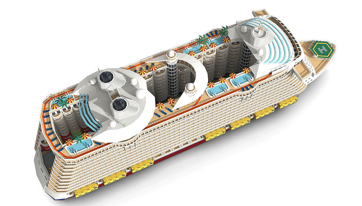 Passenger Ship Low-poly 3D model_4