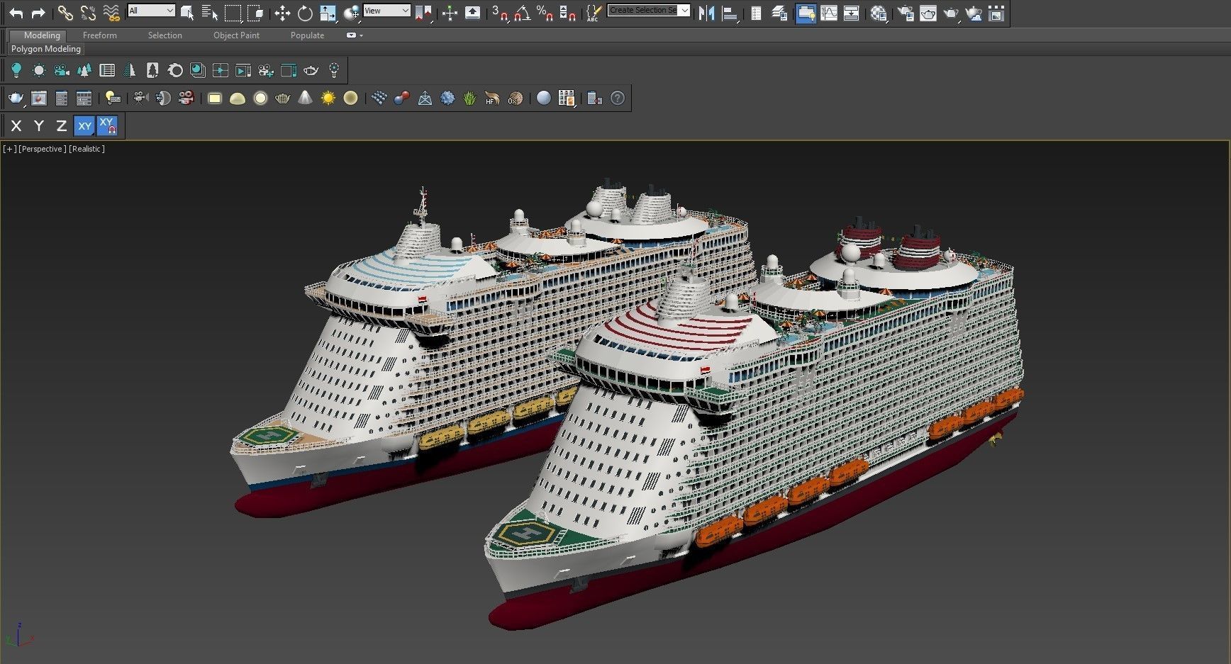 Passenger Ship Low-poly 3D model_17