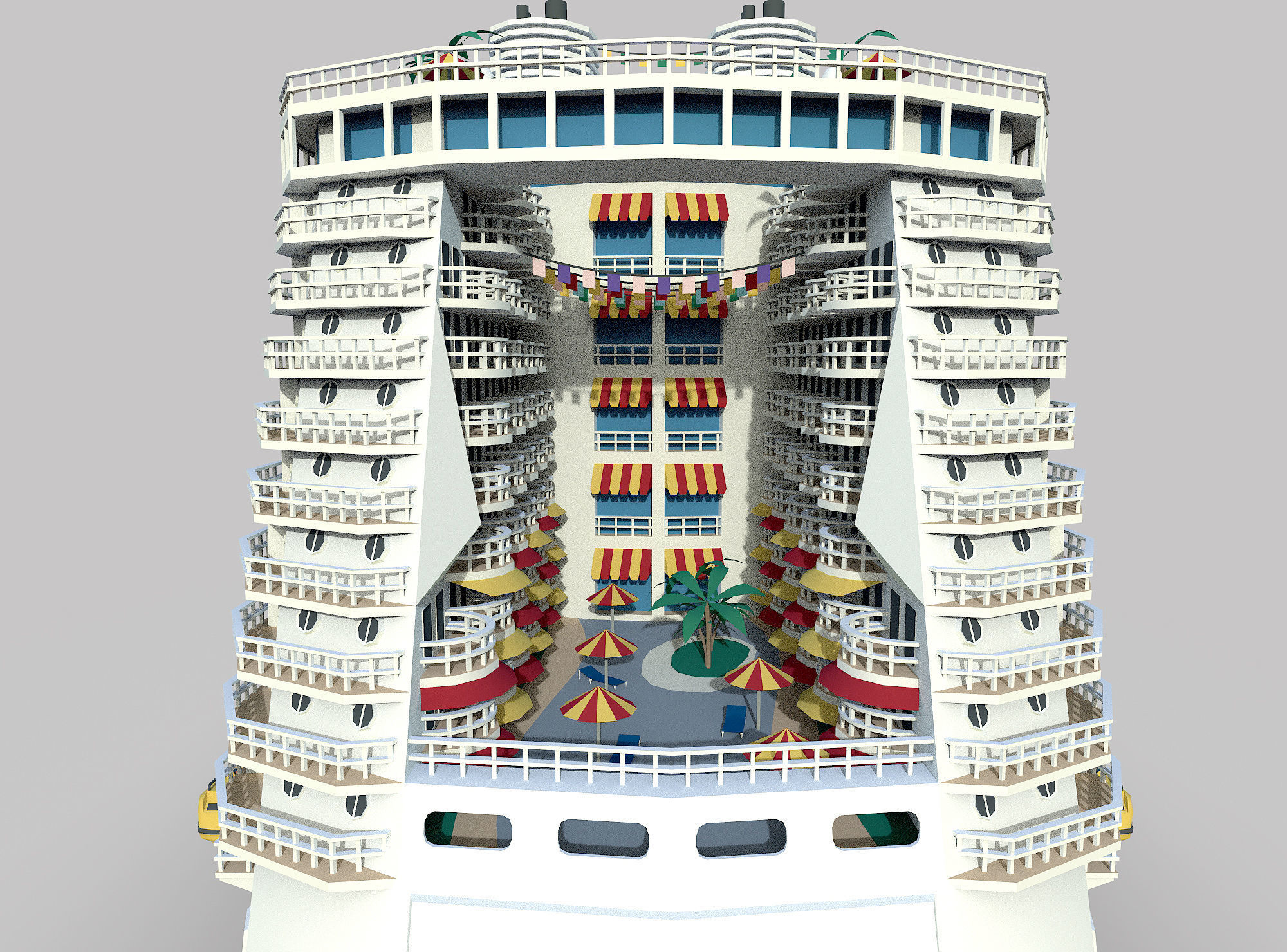 Passenger Ship Low-poly 3D model_9