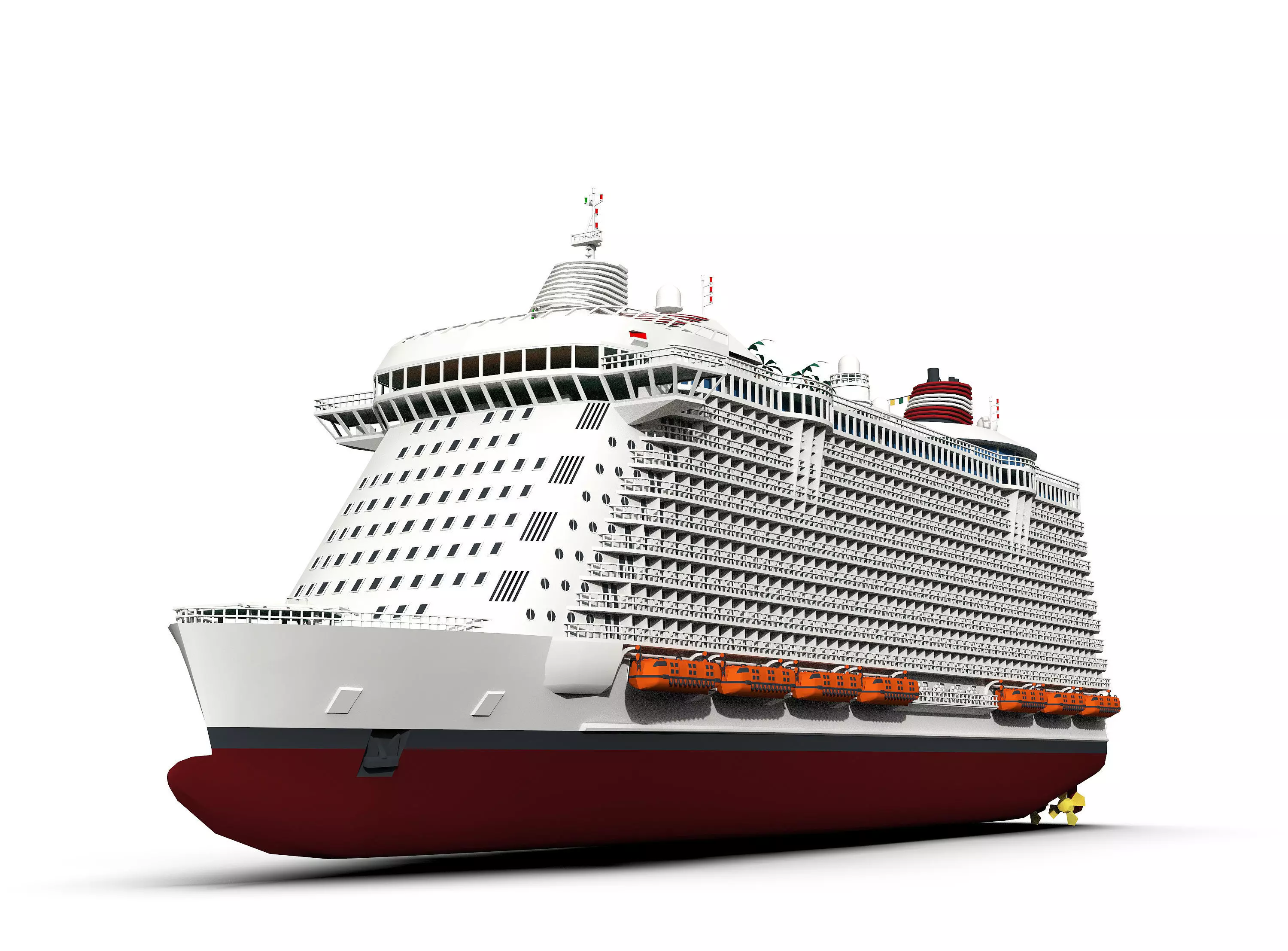 Passenger Ship Low-poly 3D model_0