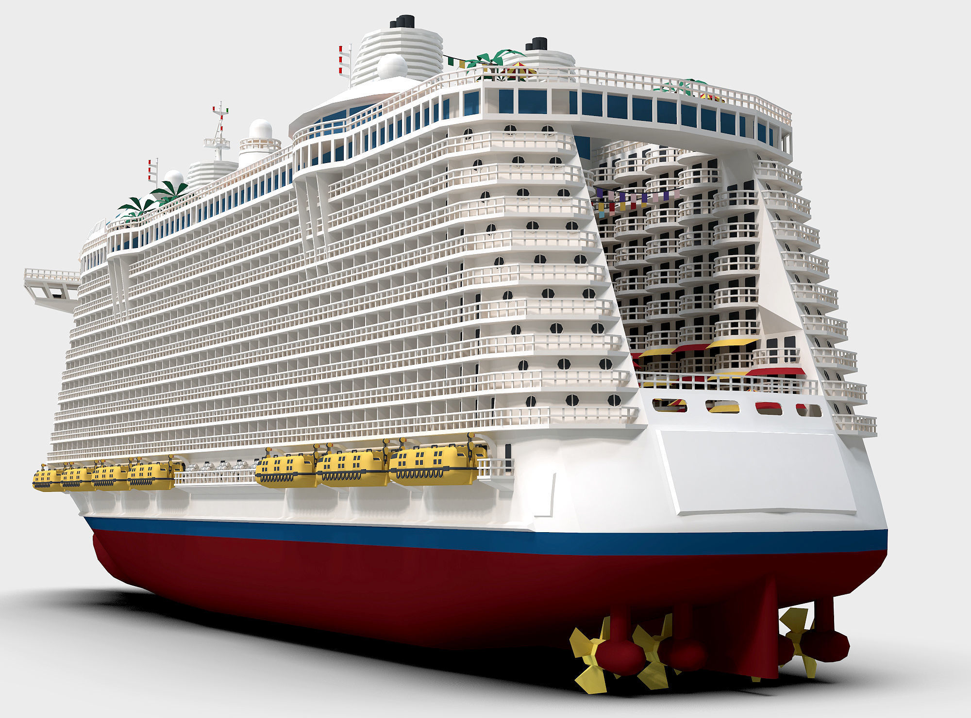 Passenger Ship Low-poly 3D model_8