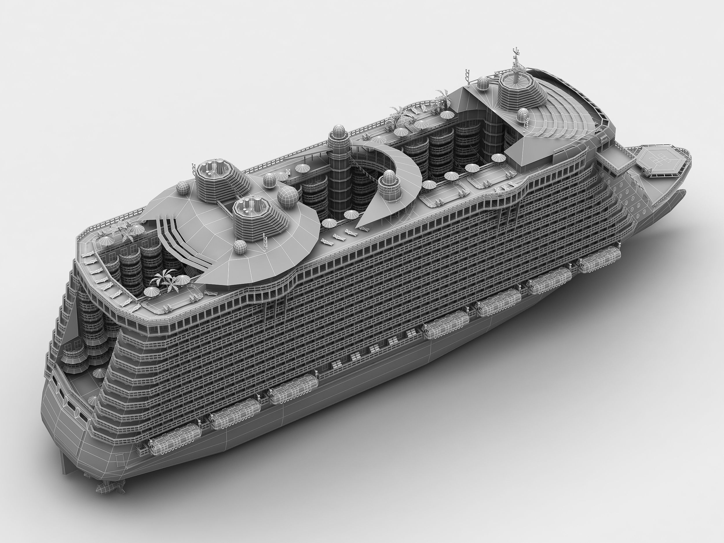 Passenger Ship Low-poly 3D model_12