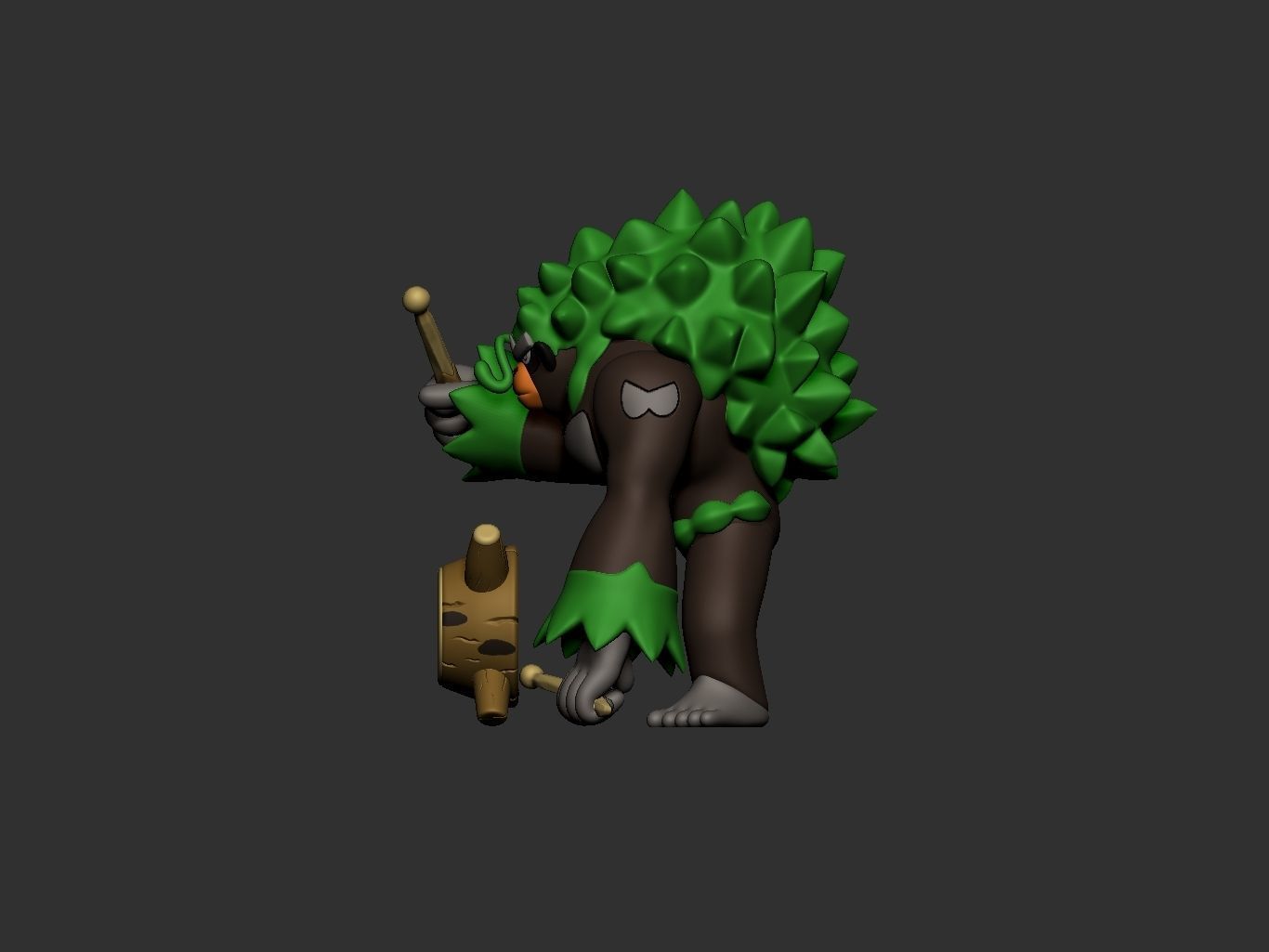 pokemon rillaboom 3D print model_7