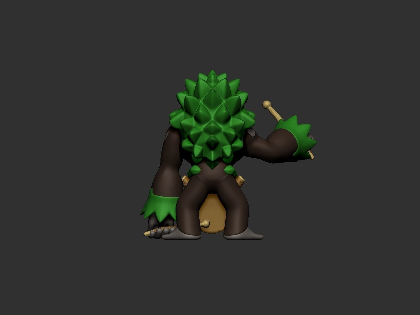 pokemon rillaboom 3D print model_9