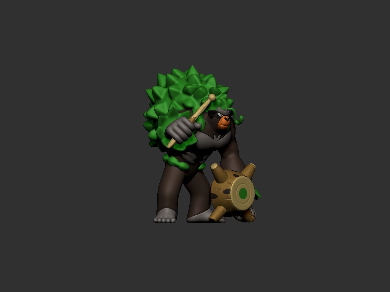 pokemon rillaboom 3D print model_3