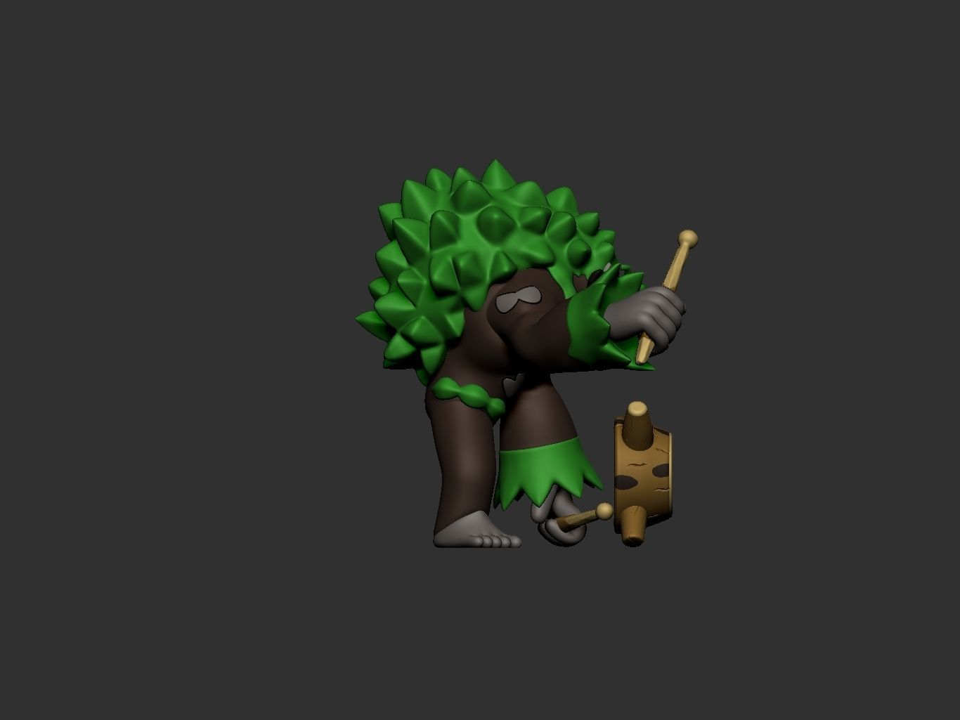 pokemon rillaboom 3D print model_11