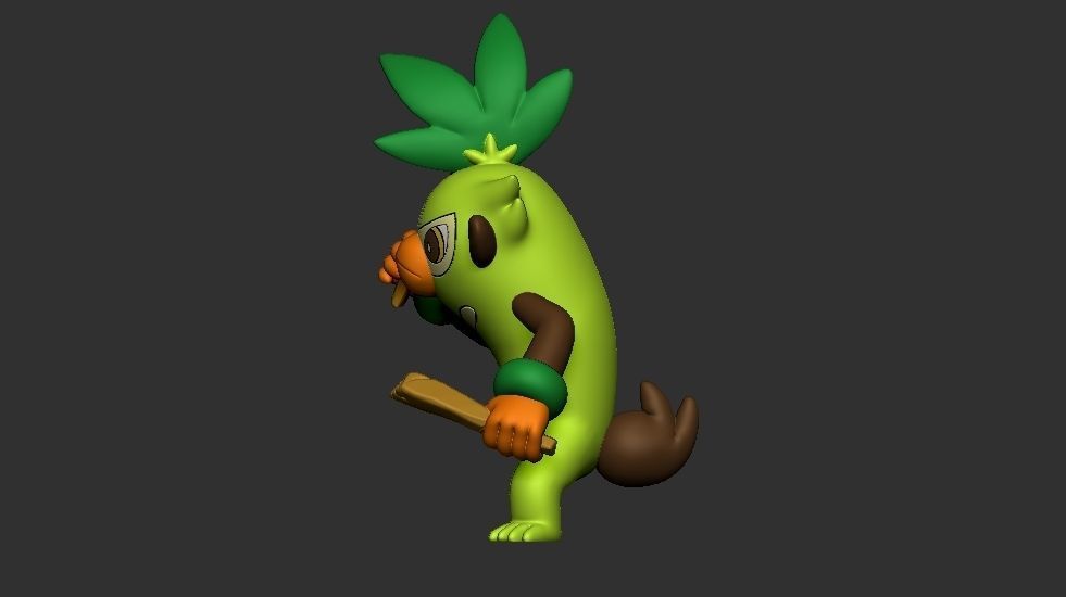 pokemon grookey evolution pack 3D print model_9