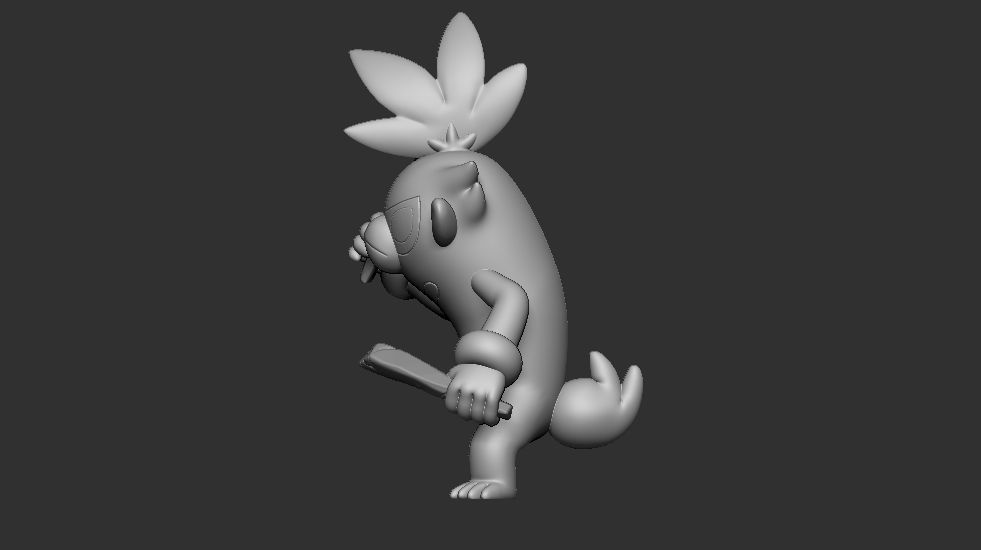 pokemon grookey evolution pack 3D print model_10