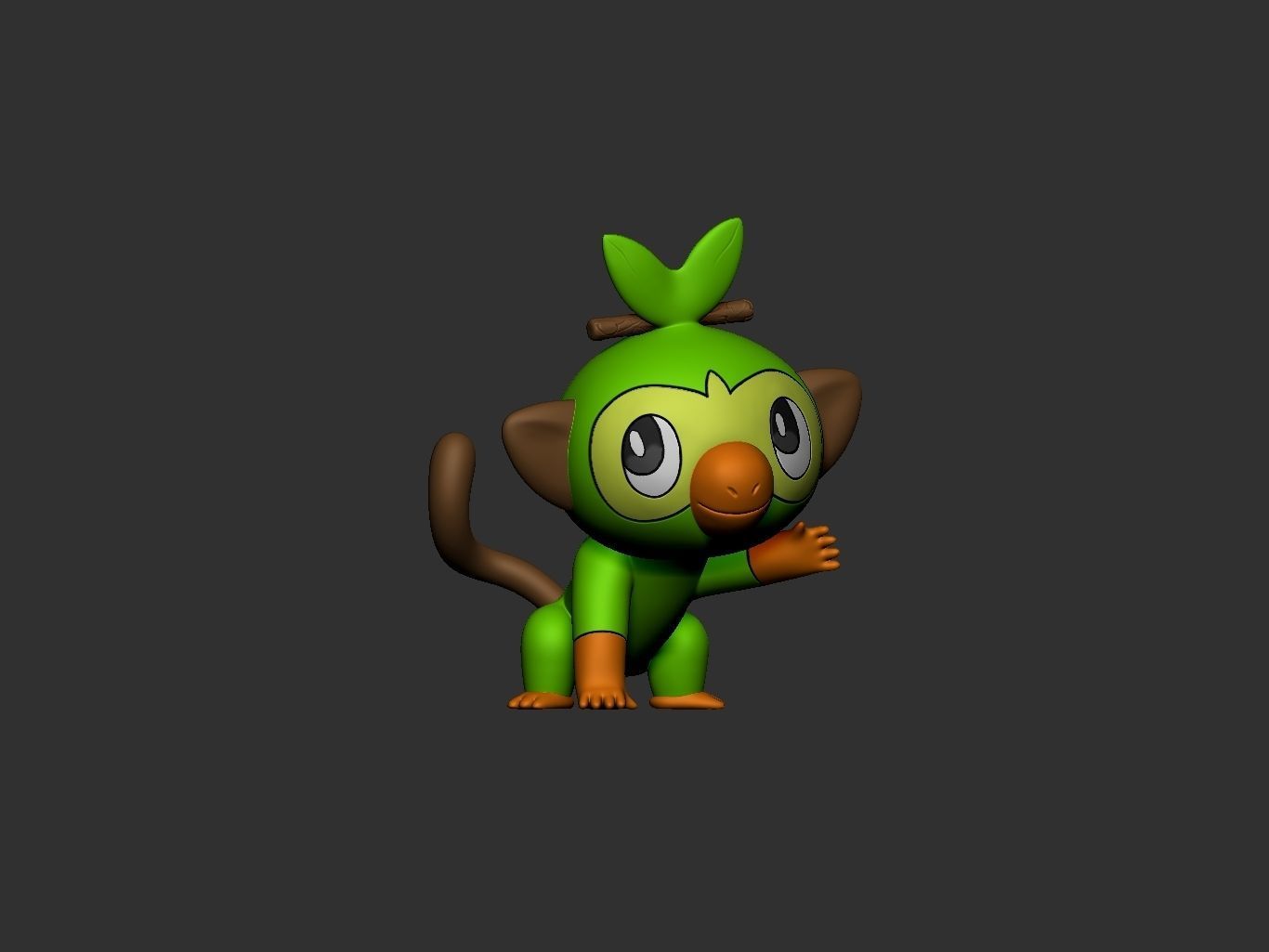 pokemon grookey evolution pack 3D print model_2