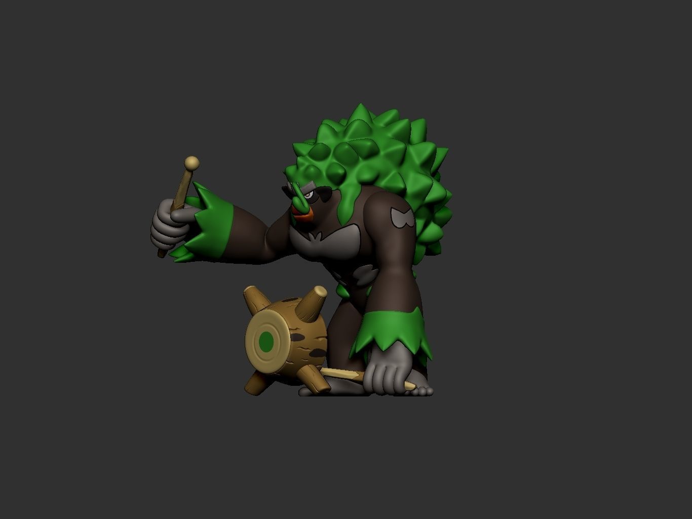 pokemon grookey evolution pack 3D print model_14