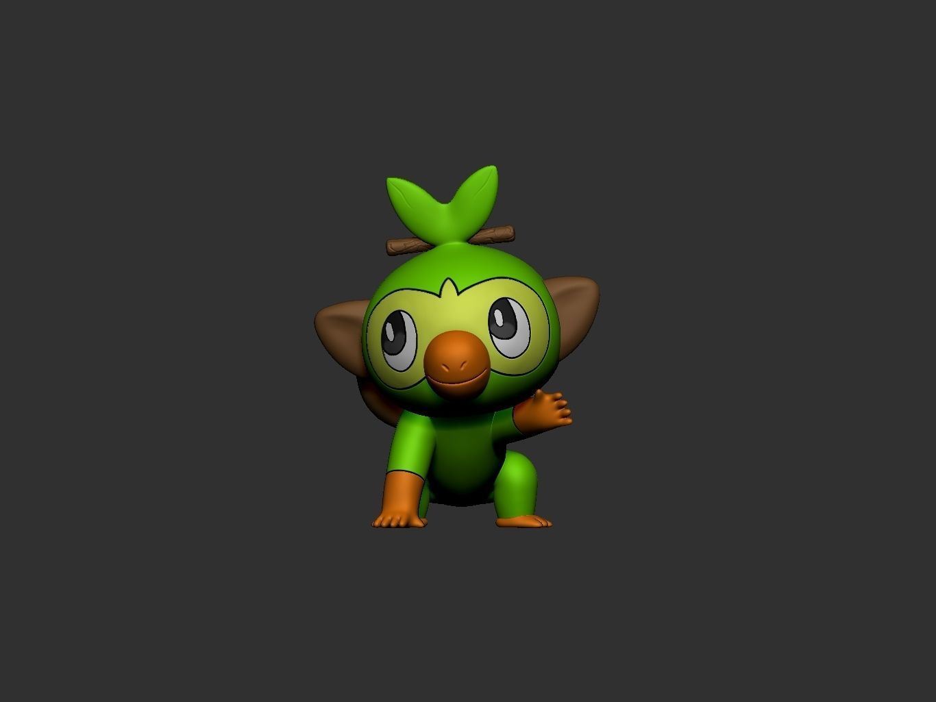 pokemon grookey evolution pack 3D print model_4