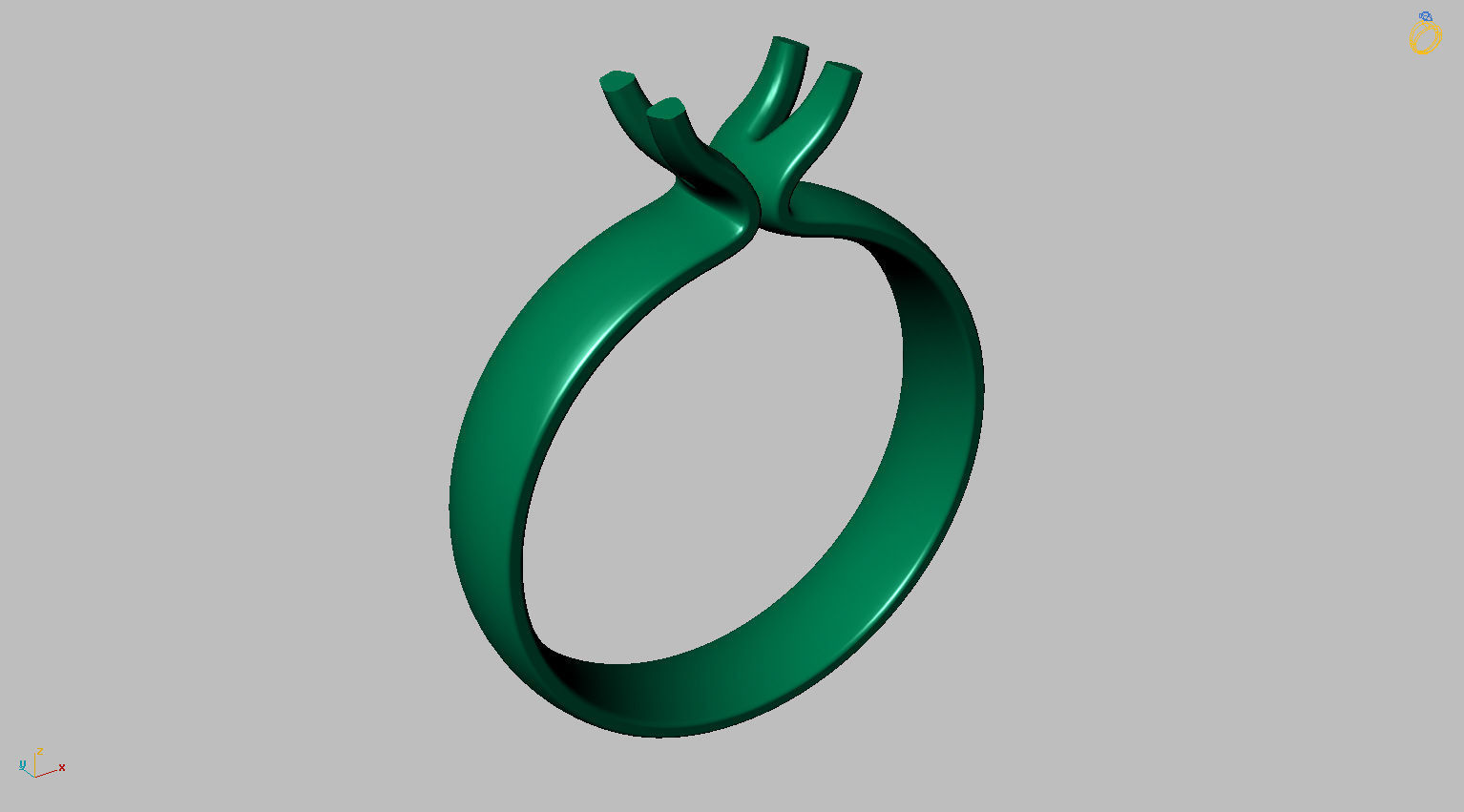 Solitaire Ring 5 00mm Gem 3D print model_4