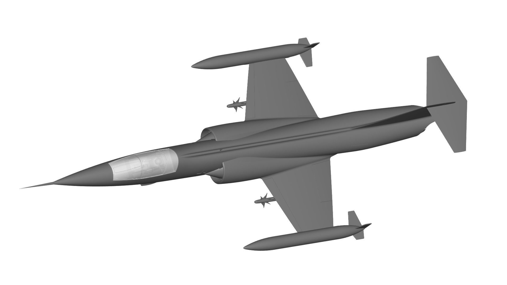 Lockheed F104-G Starfighter 3D model_1