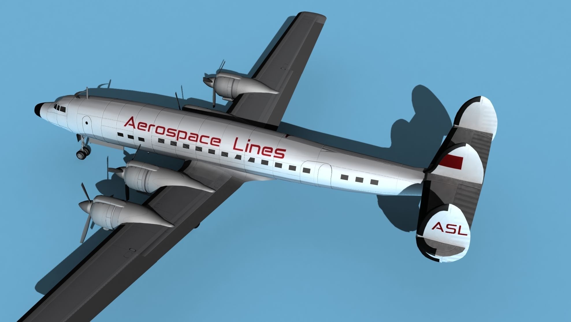 Lockheed L1649 Star Liner Aerospace Lines 3D model_8