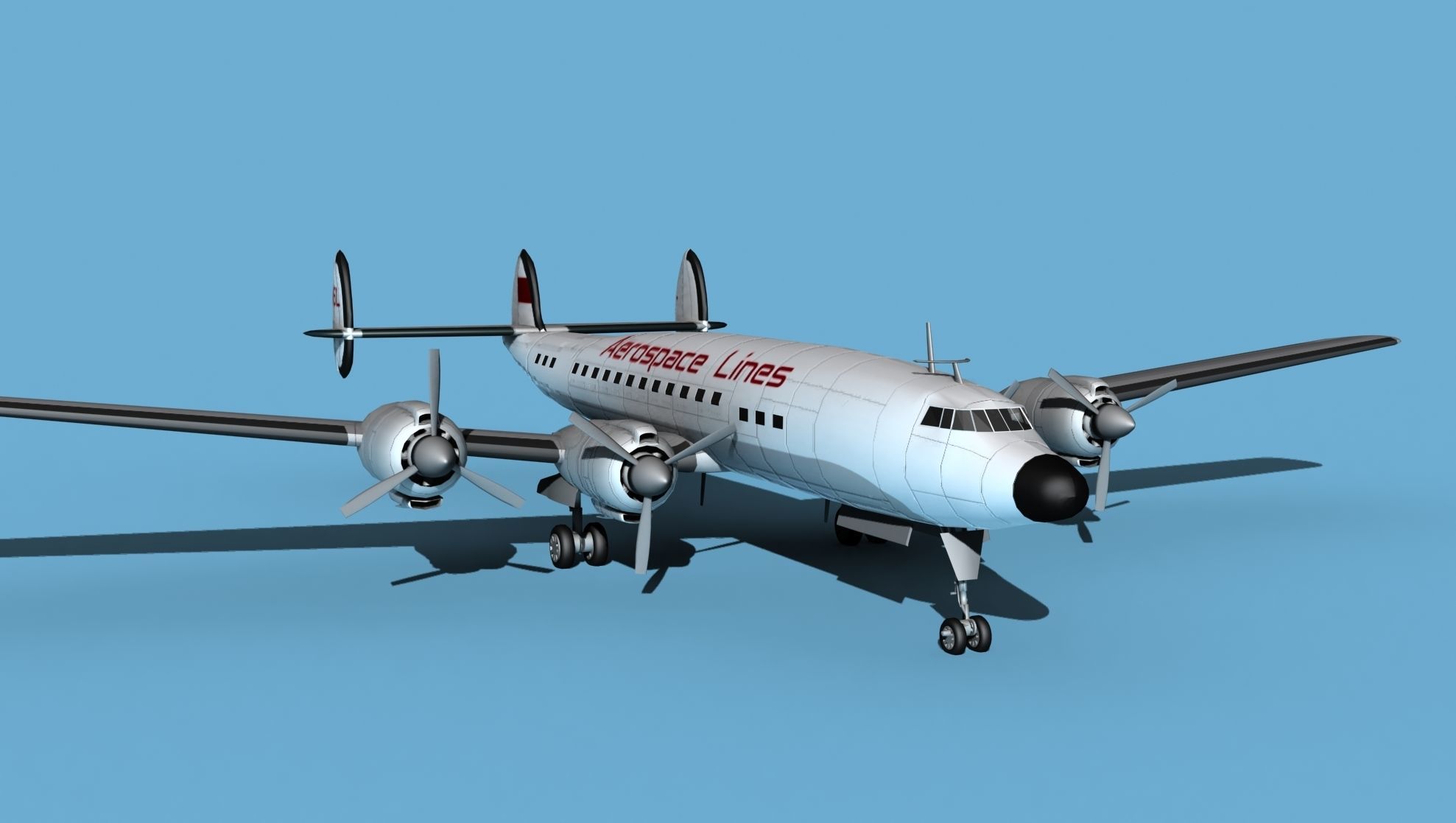 Lockheed L1649 Star Liner Aerospace Lines 3D model_2