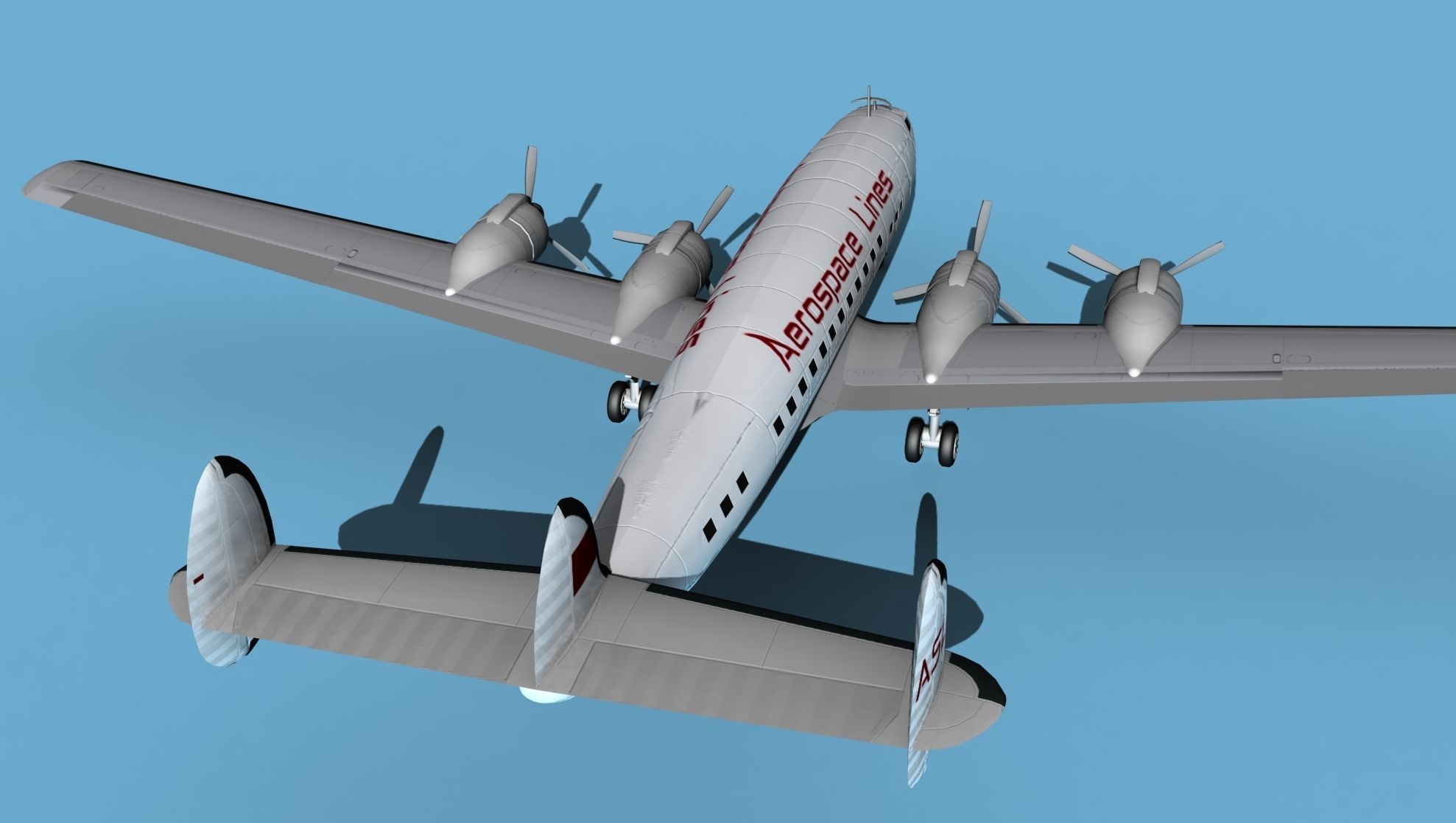 Lockheed L1649 Star Liner Aerospace Lines 3D model_6