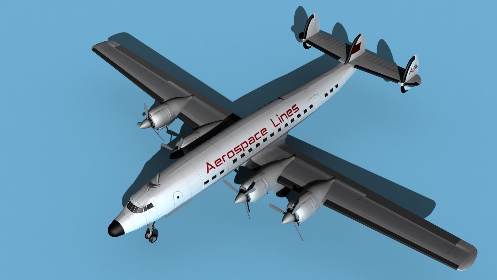 Lockheed L1649 Star Liner Aerospace Lines 3D model_10
