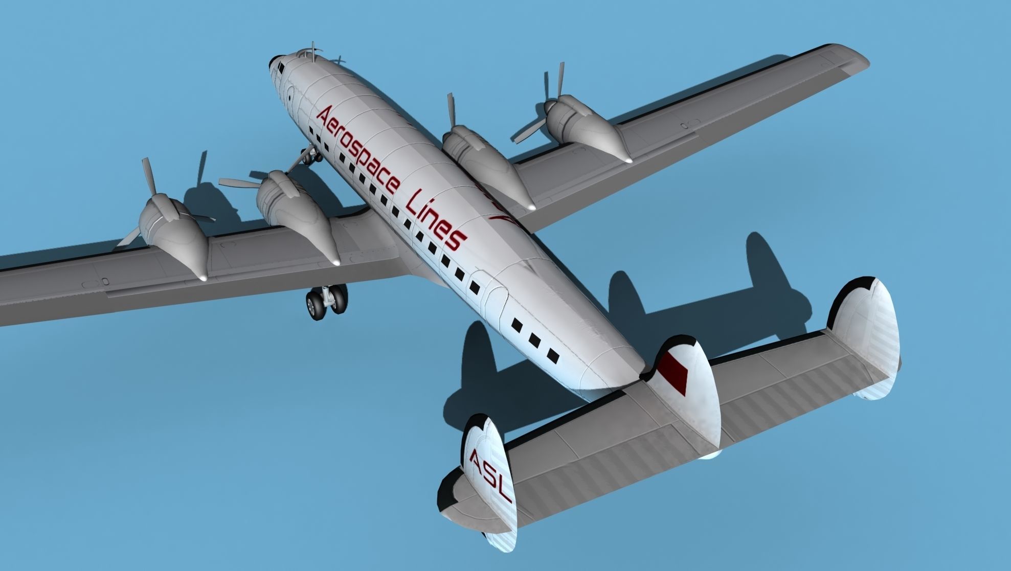 Lockheed L1649 Star Liner Aerospace Lines 3D model_7