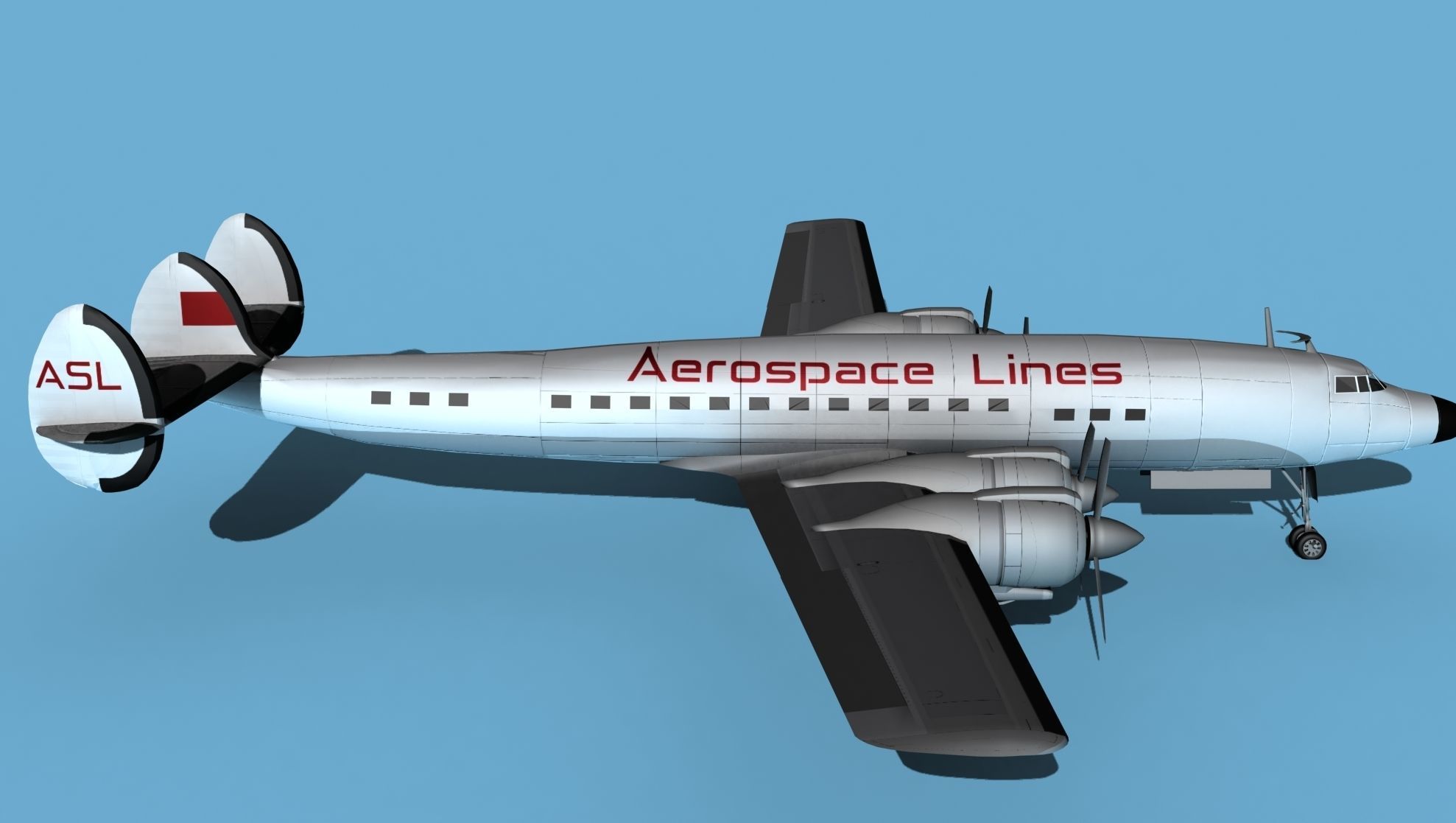 Lockheed L1649 Star Liner Aerospace Lines 3D model_4