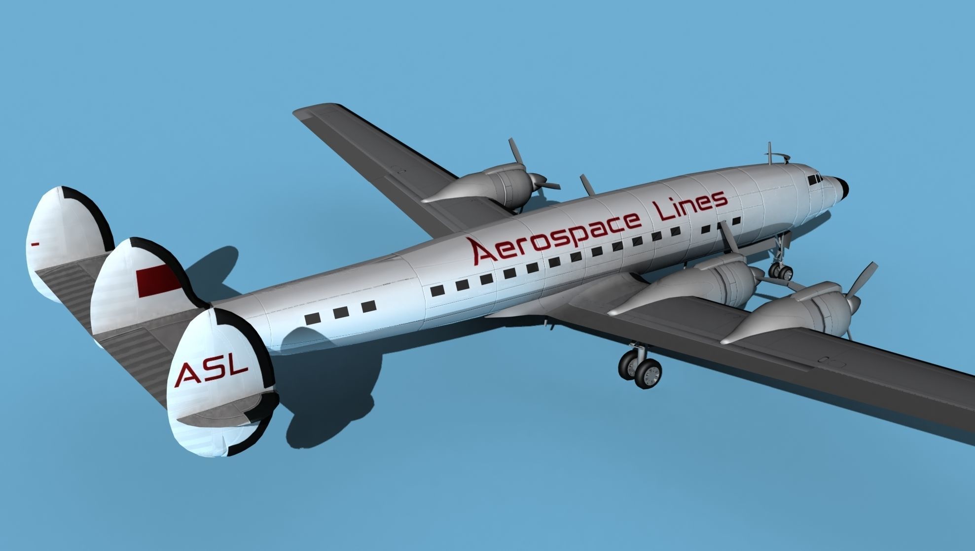 Lockheed L1649 Star Liner Aerospace Lines 3D model_5