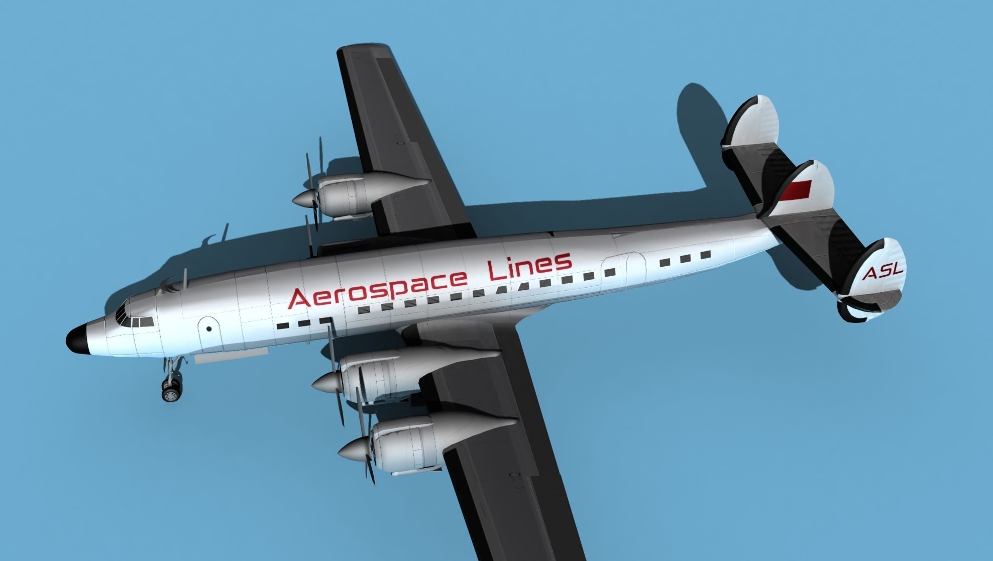 Lockheed L1649 Star Liner Aerospace Lines 3D model_9