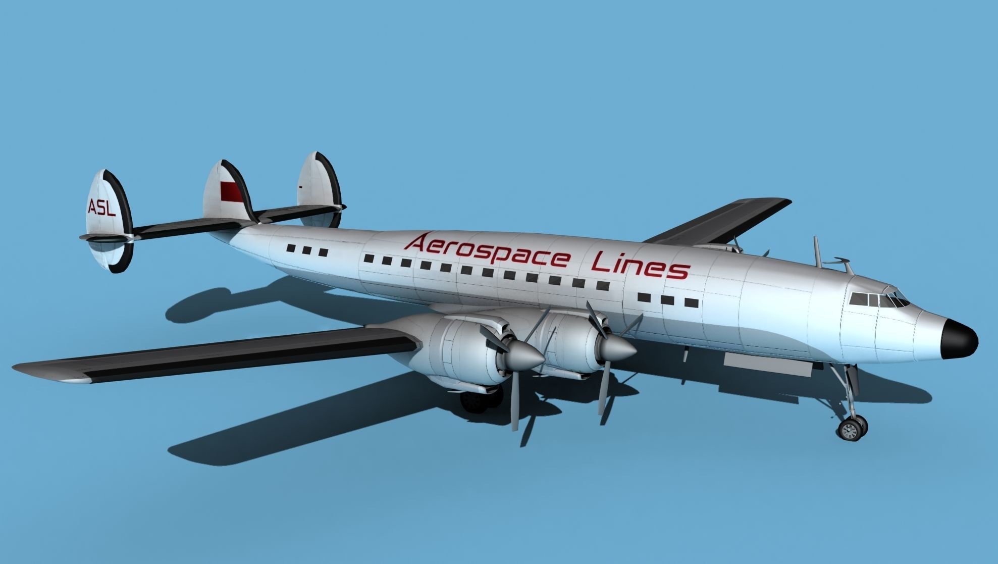 Lockheed L1649 Star Liner Aerospace Lines 3D model_3