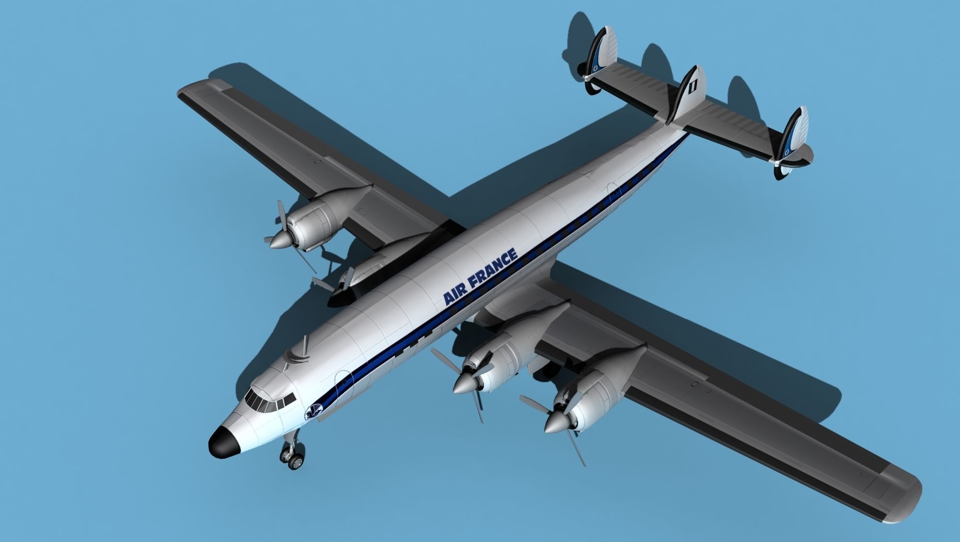 Lockheed L1649 Star Liner Air France 3D model_10