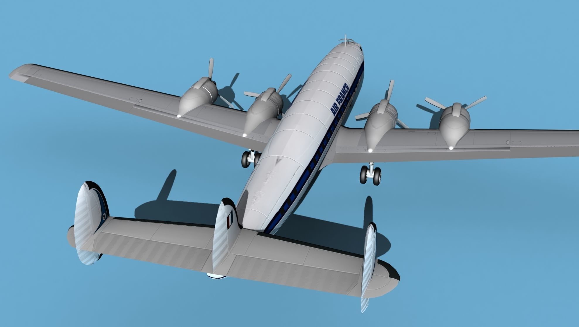 Lockheed L1649 Star Liner Air France 3D model_6