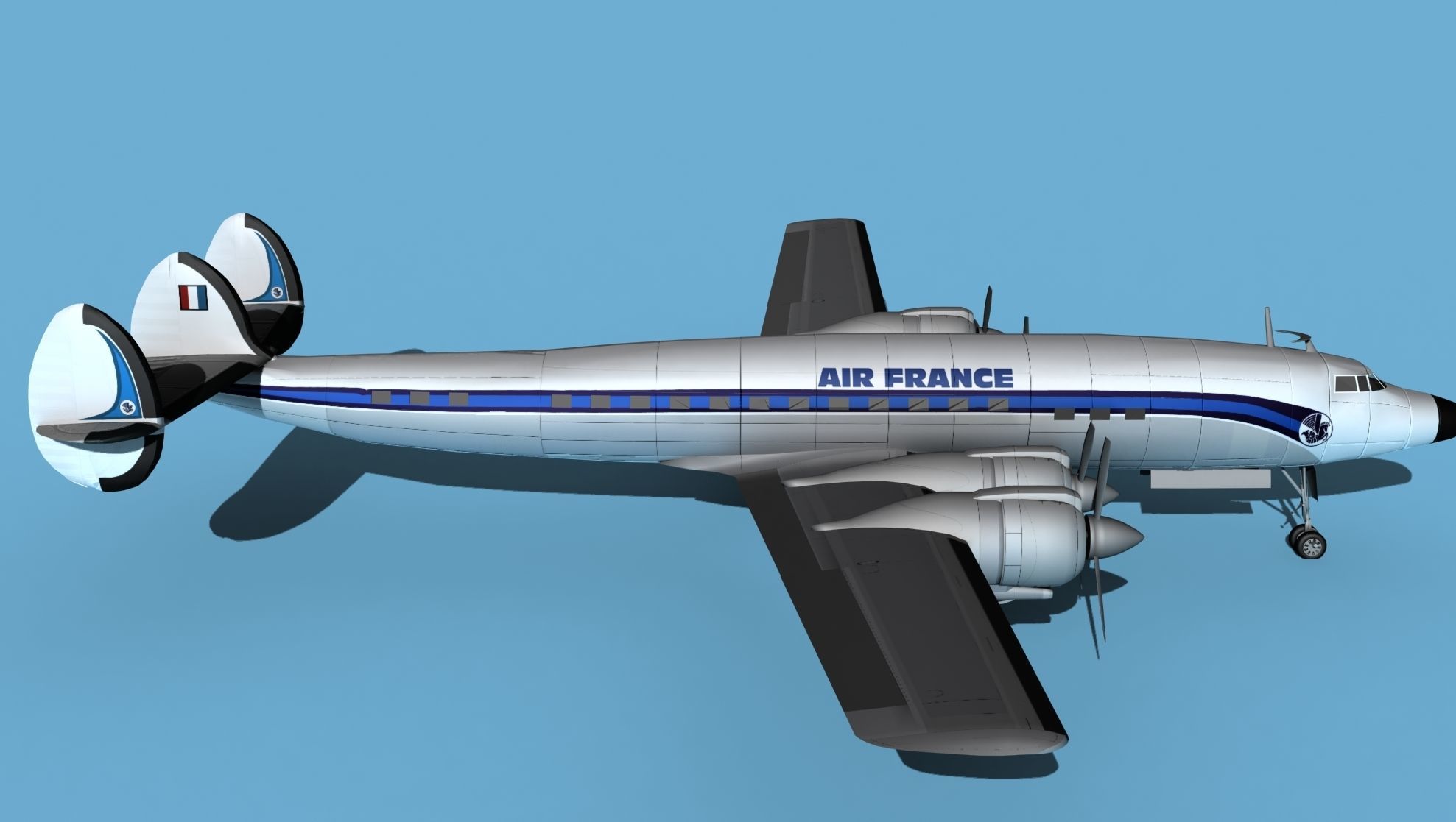 Lockheed L1649 Star Liner Air France 3D model_4