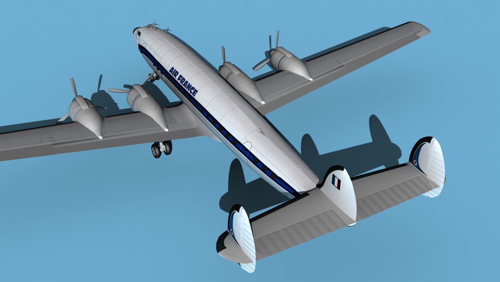 Lockheed L1649 Star Liner Air France 3D model_7