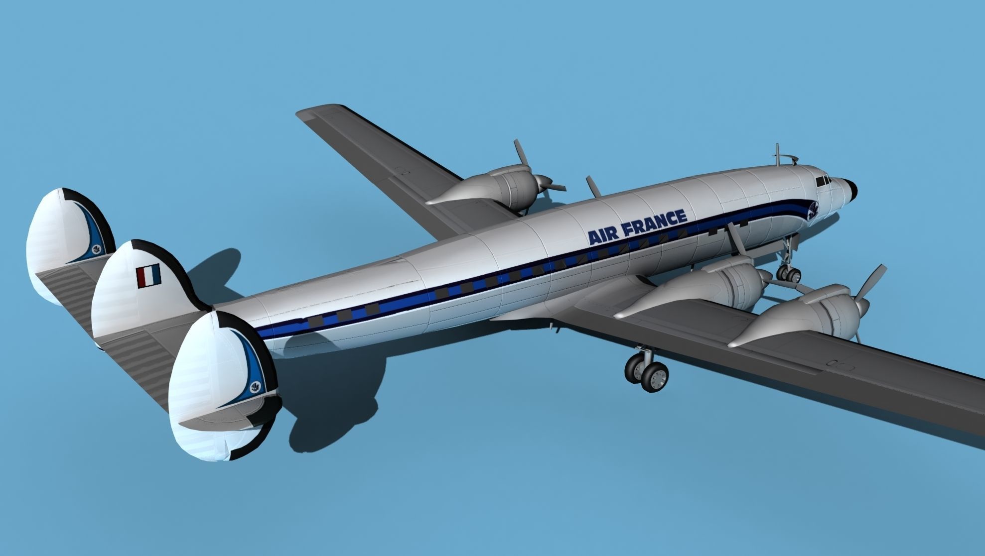 Lockheed L1649 Star Liner Air France 3D model_5