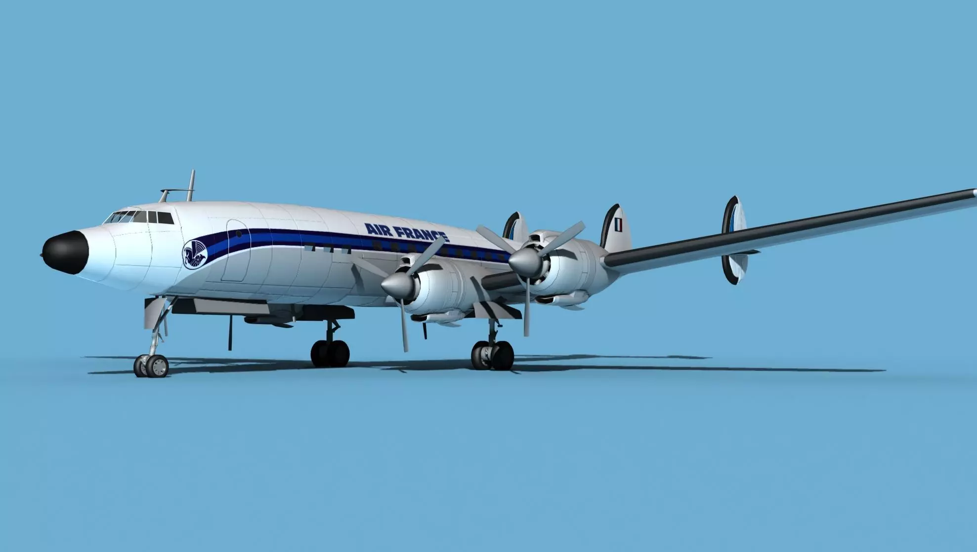 Lockheed L1649 Star Liner Air France 3D model_0