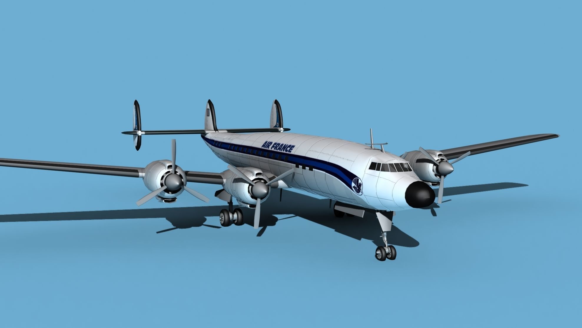 Lockheed L1649 Star Liner Air France 3D model_2