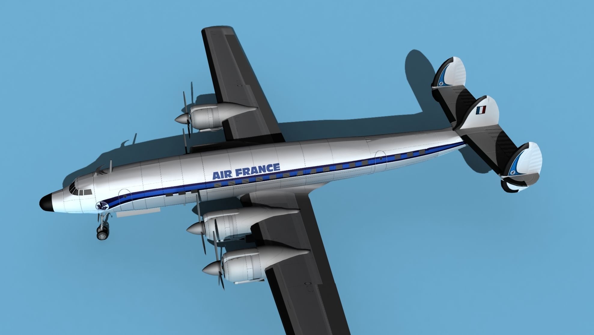 Lockheed L1649 Star Liner Air France 3D model_9