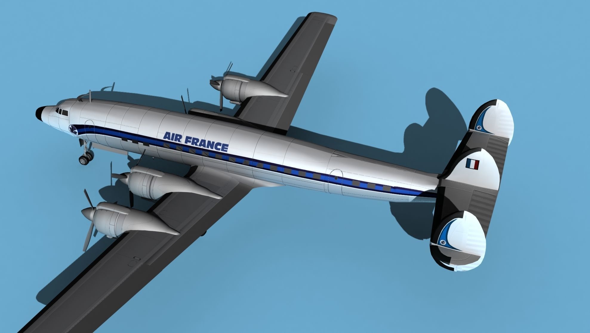 Lockheed L1649 Star Liner Air France 3D model_8