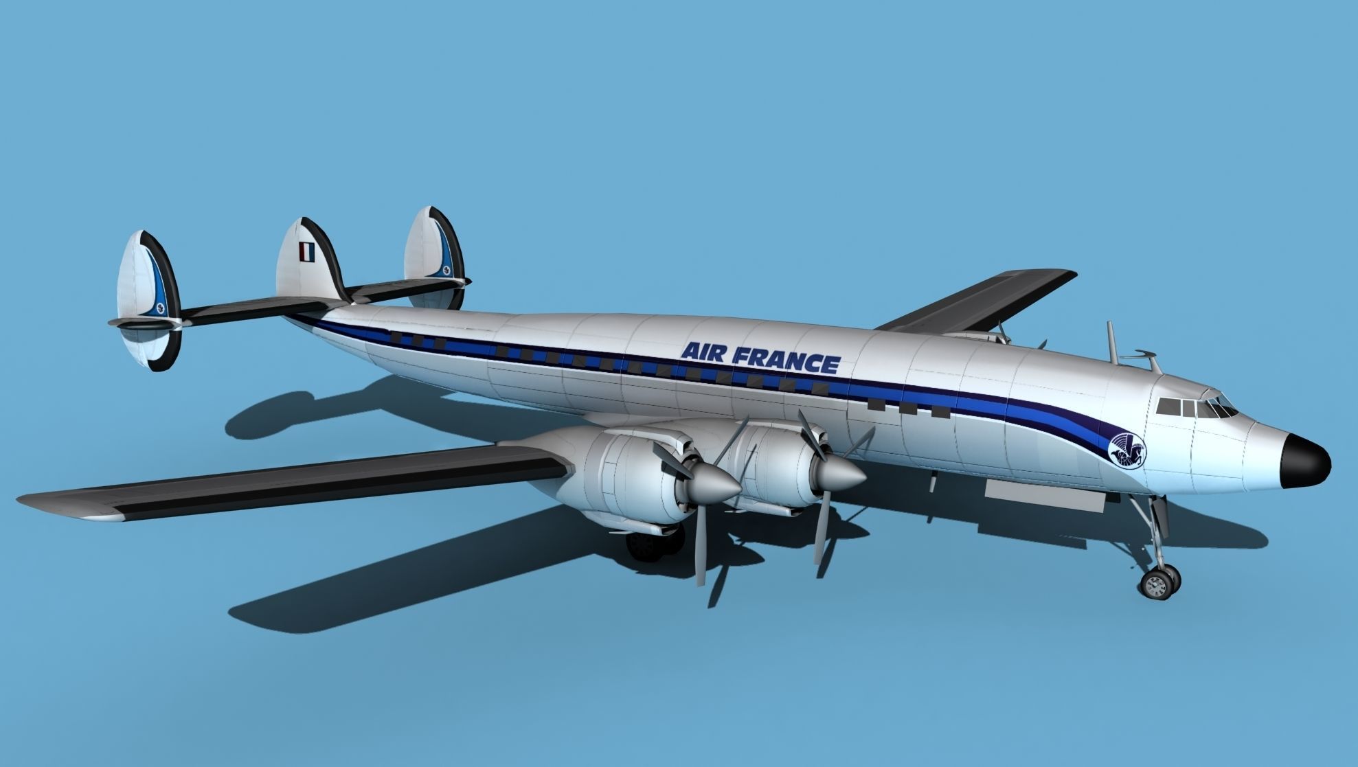 Lockheed L1649 Star Liner Air France 3D model_3