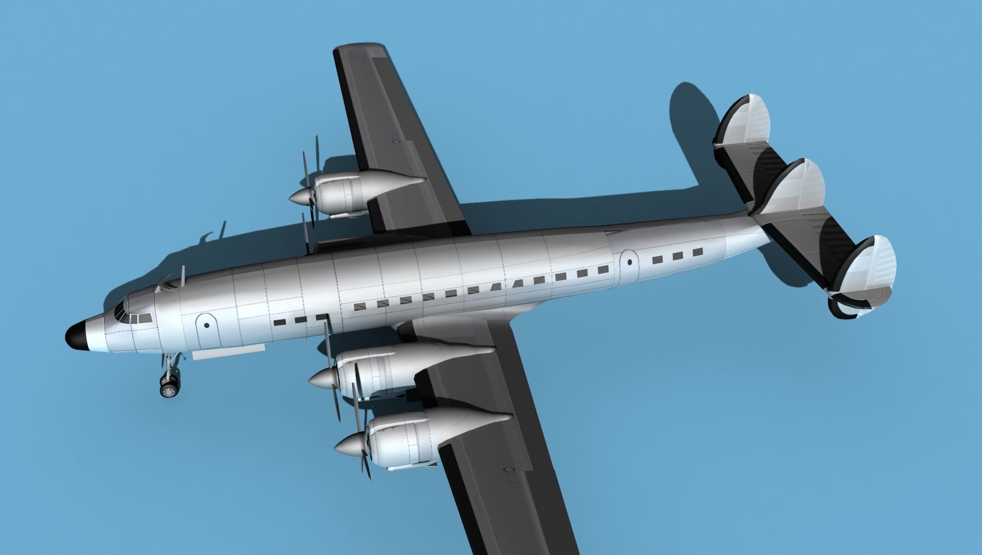 Lockheed L1649 Star Liner Bare Metal 3D model_9