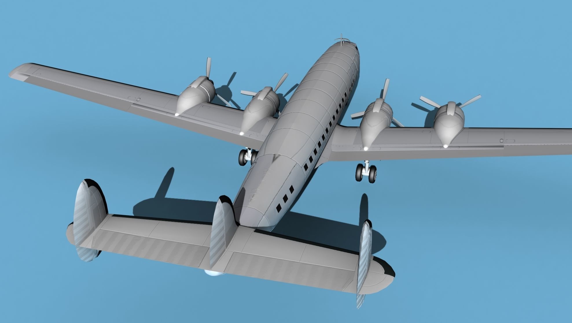 Lockheed L1649 Star Liner Bare Metal 3D model_6