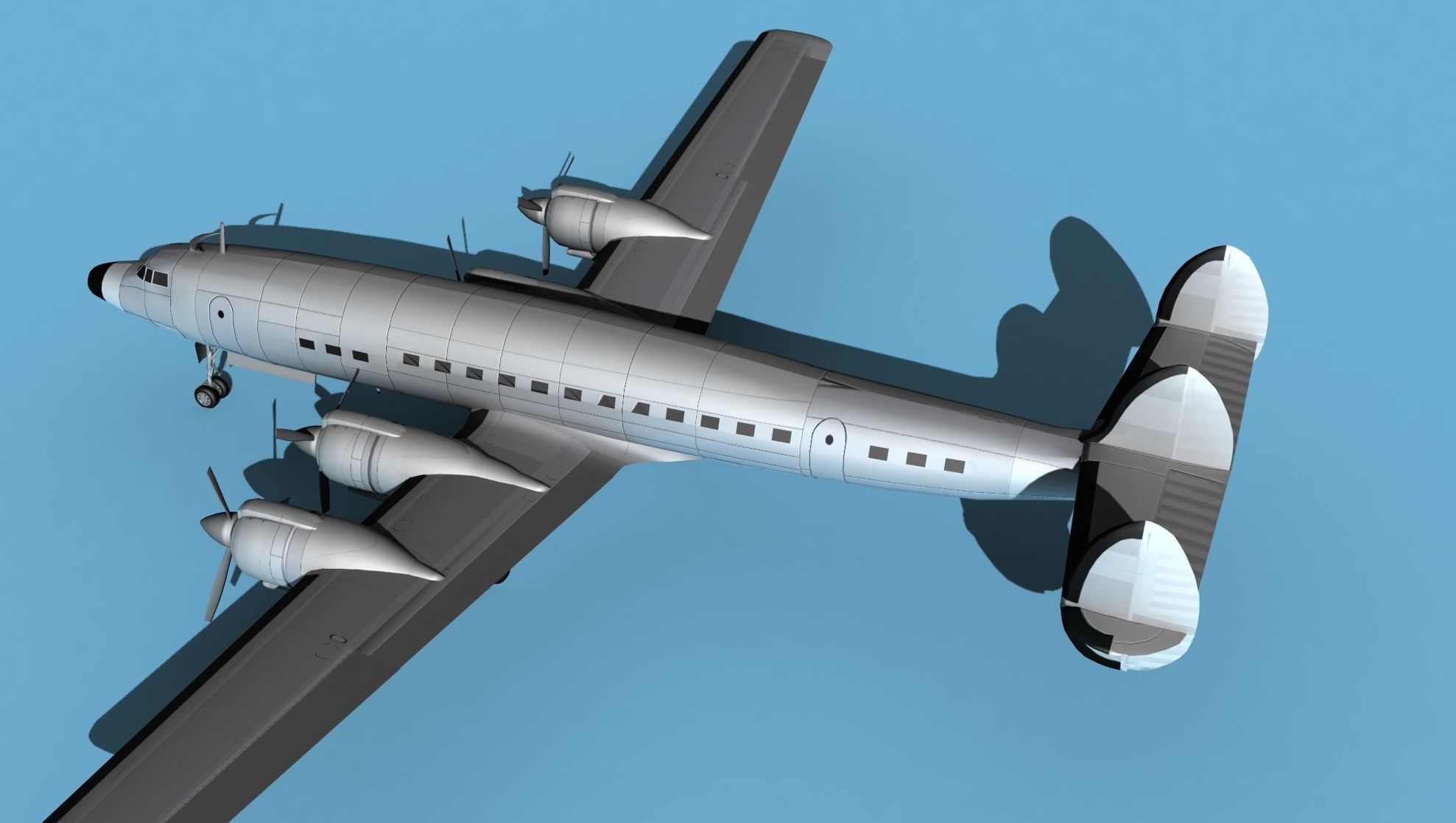 Lockheed L1649 Star Liner Bare Metal 3D model_8