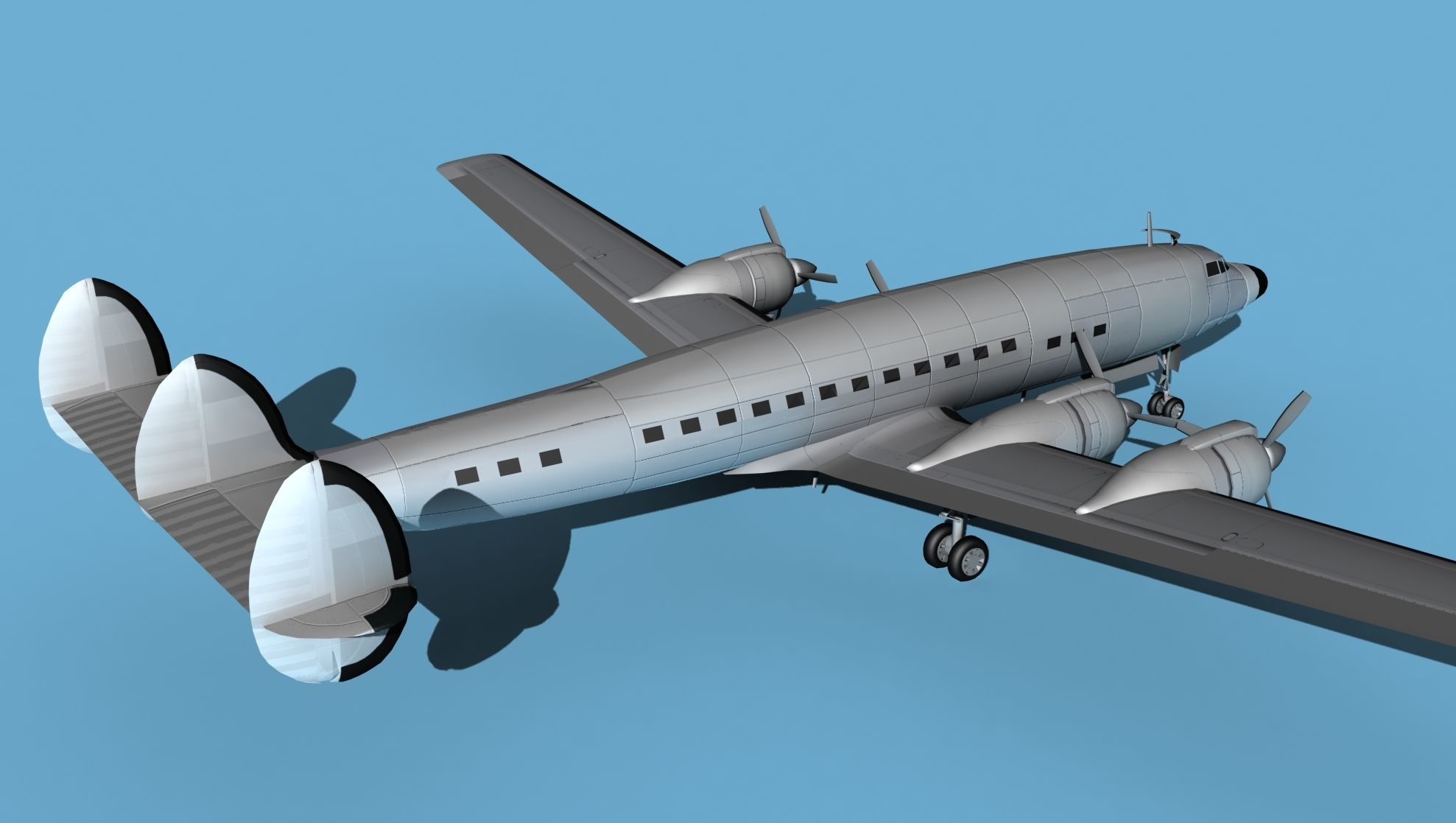 Lockheed L1649 Star Liner Bare Metal 3D model_5