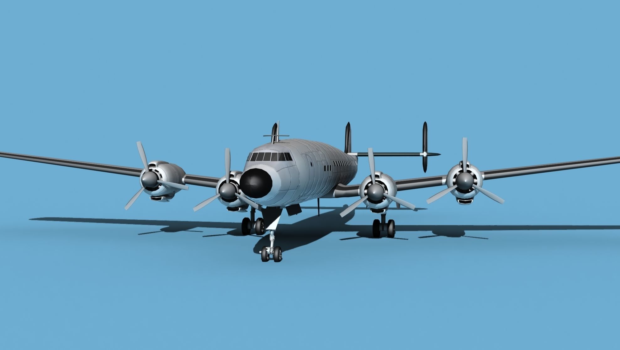 Lockheed L1649 Star Liner Bare Metal 3D model_1