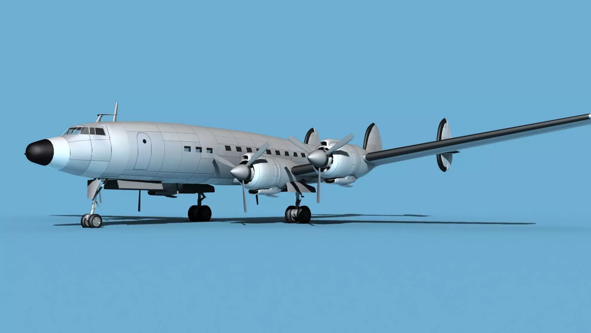 Lockheed L1649 Star Liner Bare Metal 3D model_0