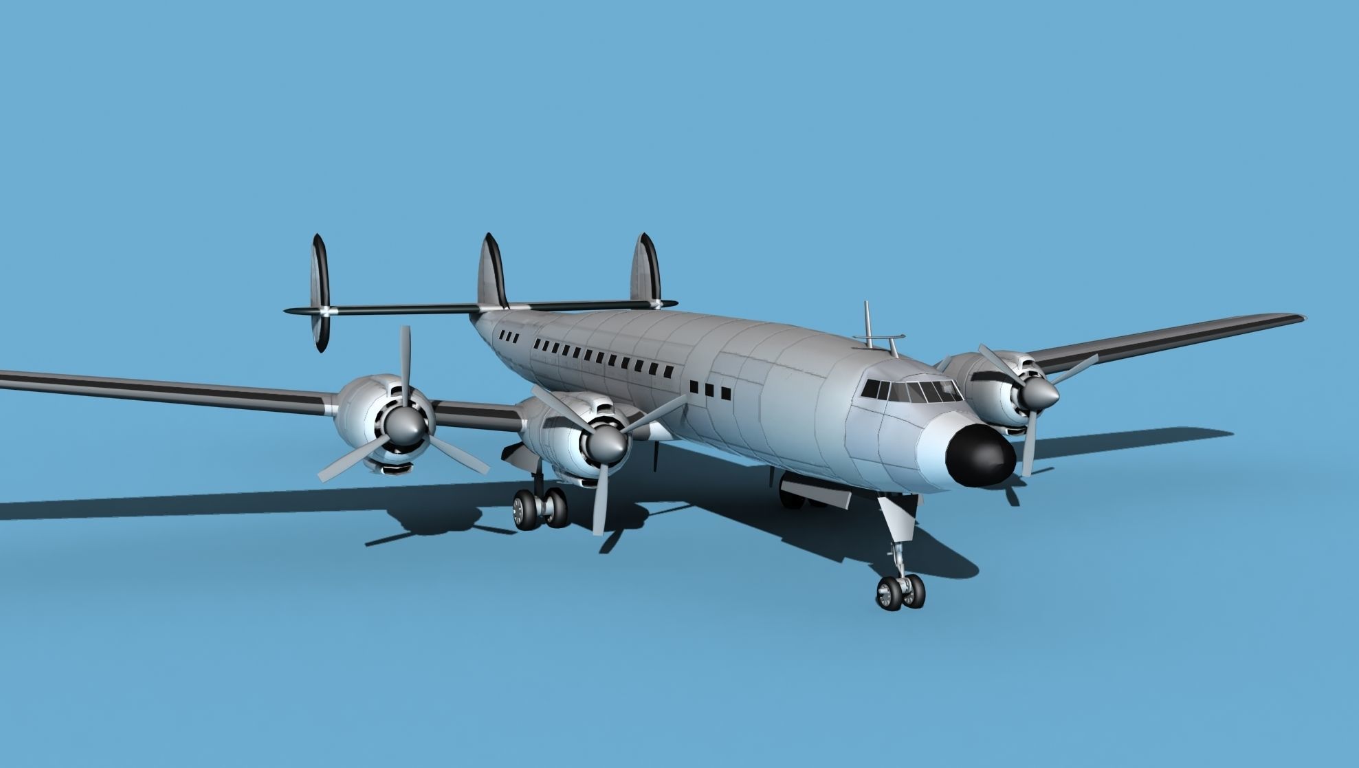 Lockheed L1649 Star Liner Bare Metal 3D model_2