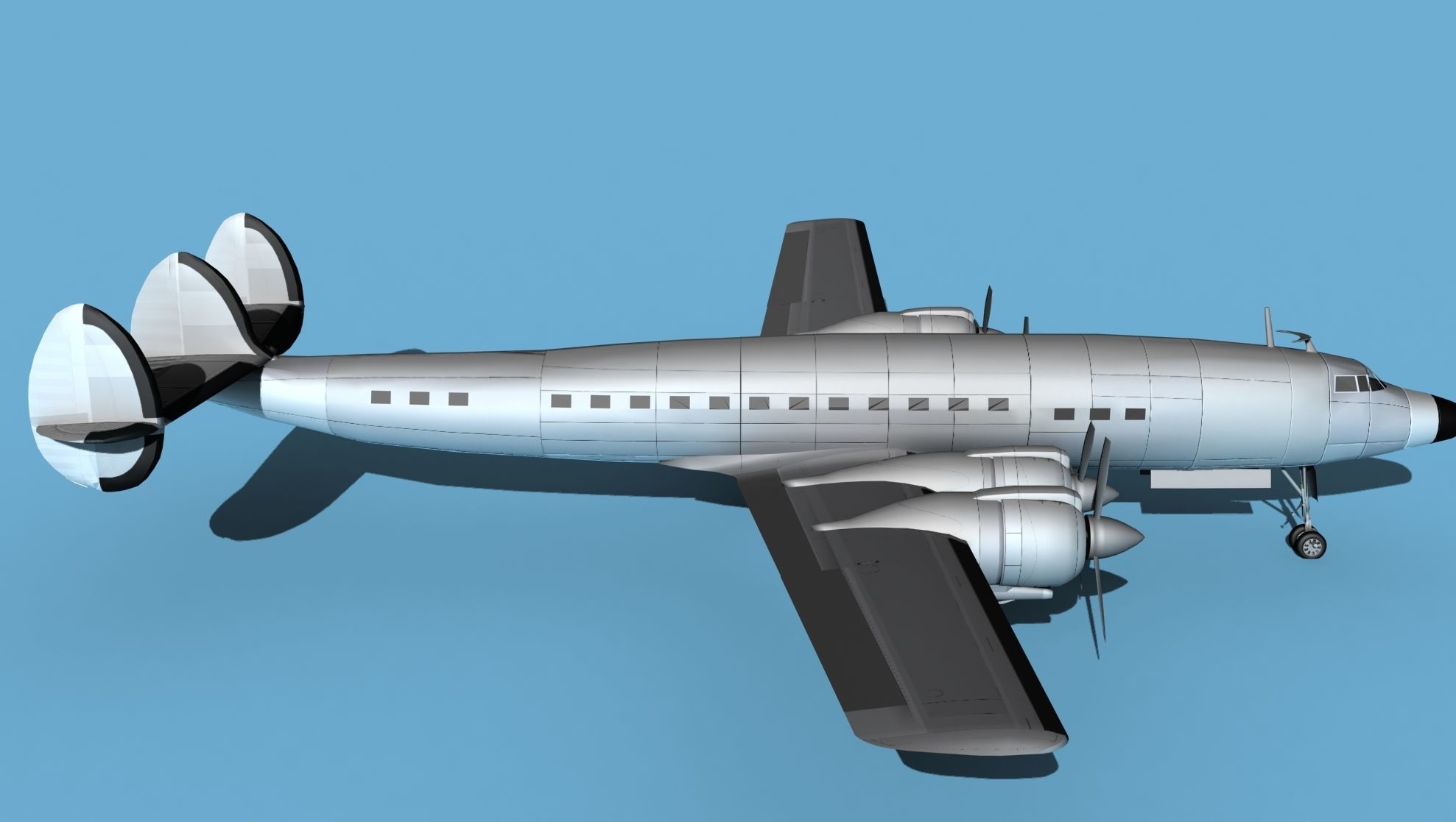 Lockheed L1649 Star Liner Bare Metal 3D model_4