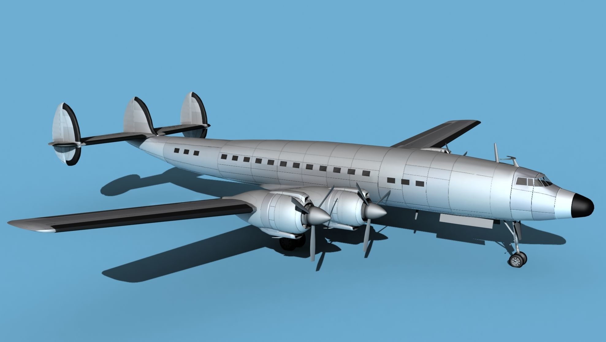 Lockheed L1649 Star Liner Bare Metal 3D model_3