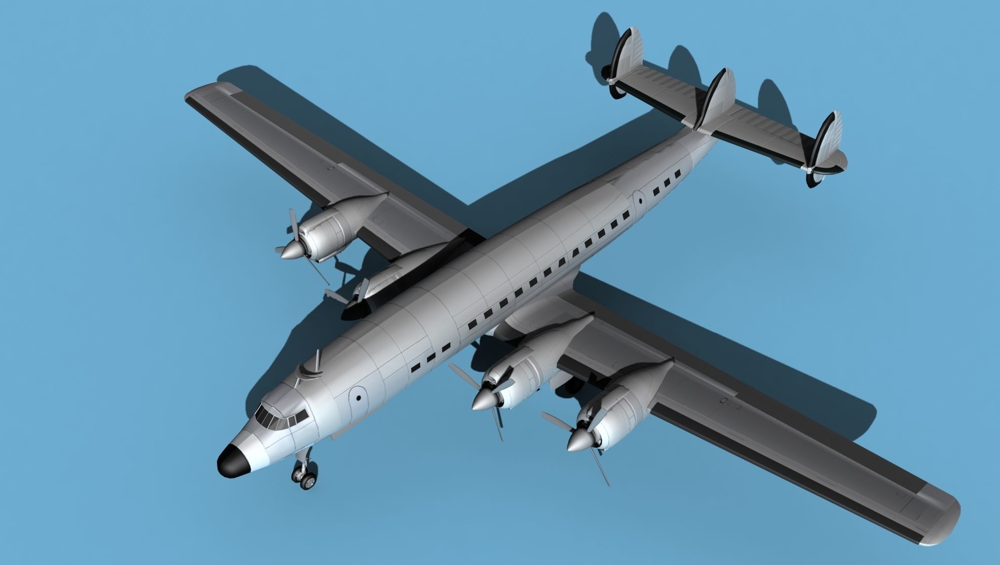Lockheed L1649 Star Liner Bare Metal 3D model_10