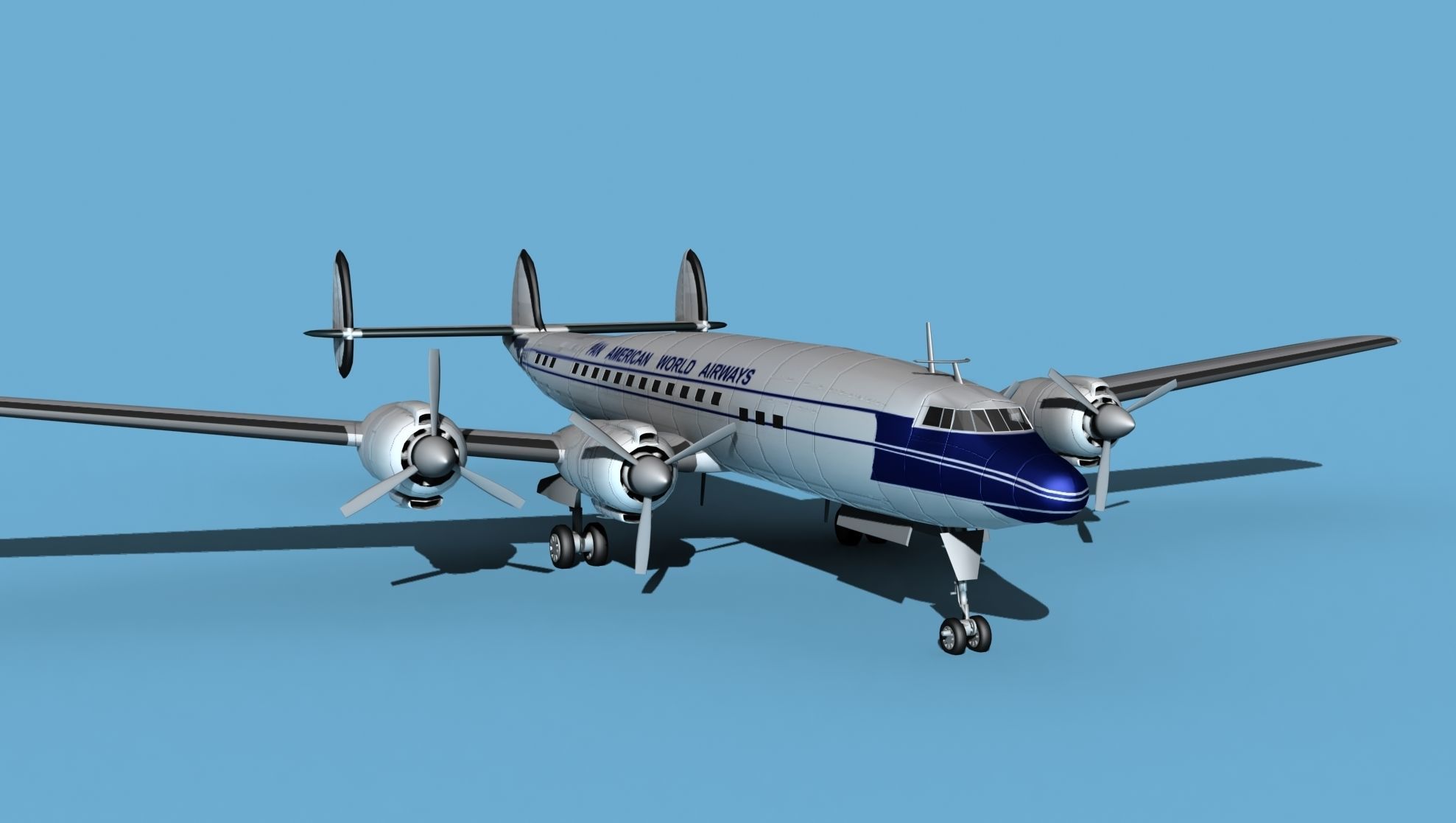 Lockheed L1649 Star Liner Pan Am 1 3D model_2