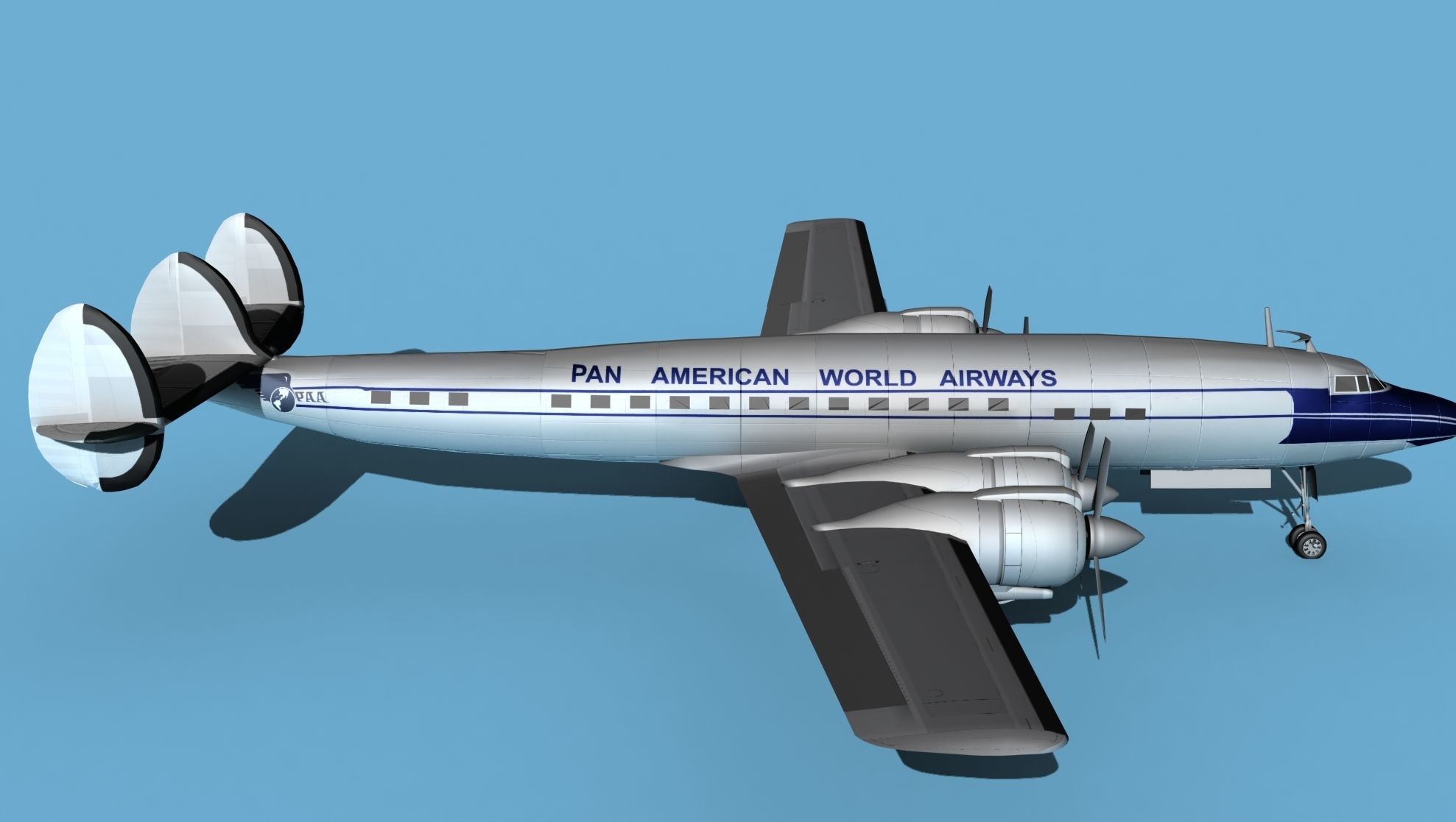 Lockheed L1649 Star Liner Pan Am 1 3D model_4